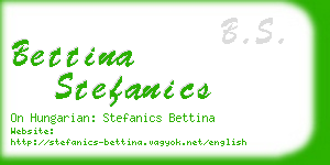 bettina stefanics business card